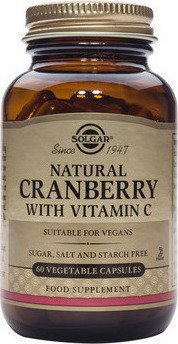 SOLGAR -  Natural Cranberry With Vitamin C Συμπλήρωμα Διατροφής Με Βιταμίνη C 60 Ταμπλέτες