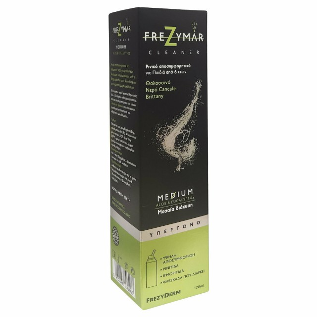 FREZYDERM - Frezymar Cleaner Medium Hypertonic Aloe & Eucalyptus Spray Ρινικό Αποσυμφορητικό με Aloe & Ευκάλυπτο από 6 ετών και ενήλικες 120ml