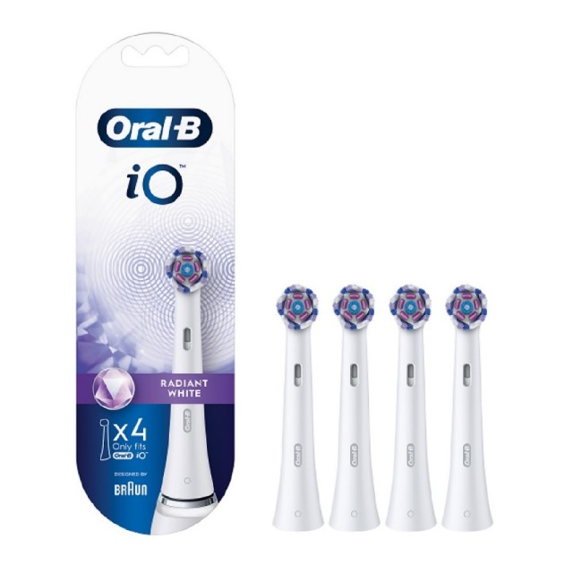 ORAL-B - iO Radiant White Ανταλλακτικές Κεφαλές Ηλεκτρικής Οδοντόβουρτσας Λευκό Χρώμα 4τμχ