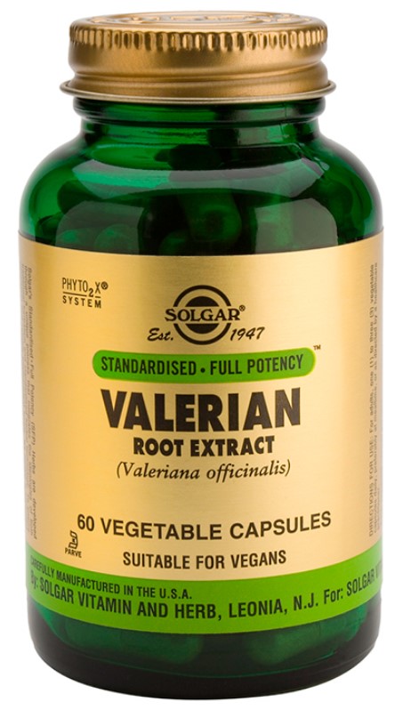 SOLGAR - Valerian Root Extract Συμπλήρωμα Διατροφής με Εκχύλισμα Ρίζας Βαλεριάνας 60 Φυτικές Κάψουλες
