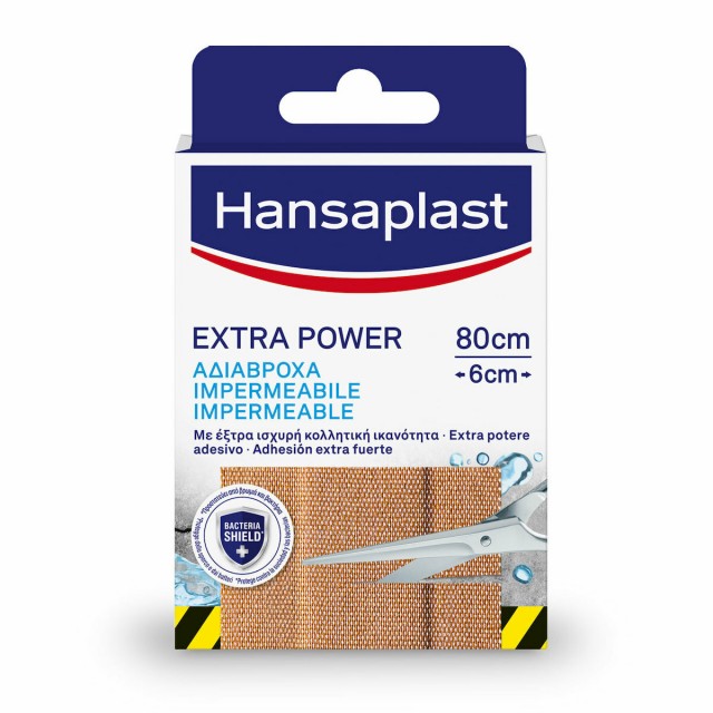 HANSAPLAST - Extra Power Αδιάβροχα με Έξτρα Κολλητική Ικανότητα Με Τεχνολογία HI-DRY TEX 80cm x 6cm 8τμχ