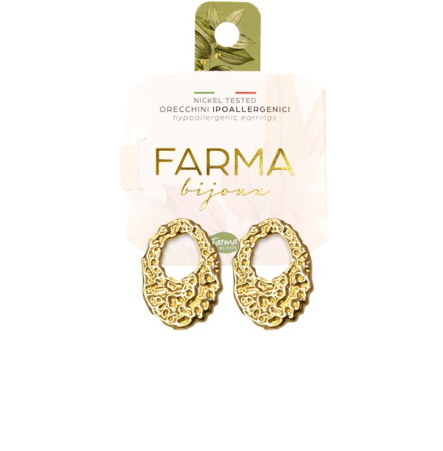FARMA BIJOUX - Υποαλλεργικά Σκουλαρίκια Επιχρυσωμένα Οβάλ Με Άνοιγμα 20,0mm (BEOLG06) 1 Ζευγάρι