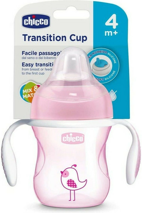 CHICCO - Transition Cup 4m+ Κύπελλο Απογαλάκτισης Ροζ 200ml
