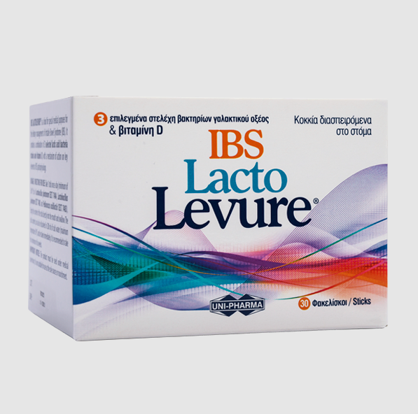 UNI-PHARMA  - Lacto Levure IBS 30 Φακελίσκοι - Συμπλήρωμα Προβιοτικών Για Άτομα Με Σύνδρομο Ευερέθιστου Εντέρου