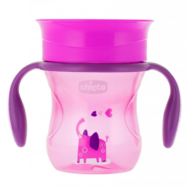 CHICCO - Ποτηράκι Εκπαιδευτικό Perfect Cup 12m+ Ρόζ , 200ml