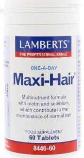 LAMBERTS - Maxi Hair New Formula, Συμπλήρωμα Με θρεπτικές Ουσίες Για Υγιή Μαλλιά, 60 Ταμπλέτες