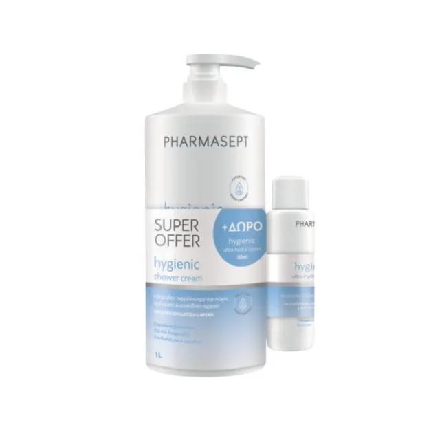 PHARMASEPT - Promo Hygienic Shower Cream 1lt & Δώρο Hygienic Ultra Hydra Lotion 80ml
