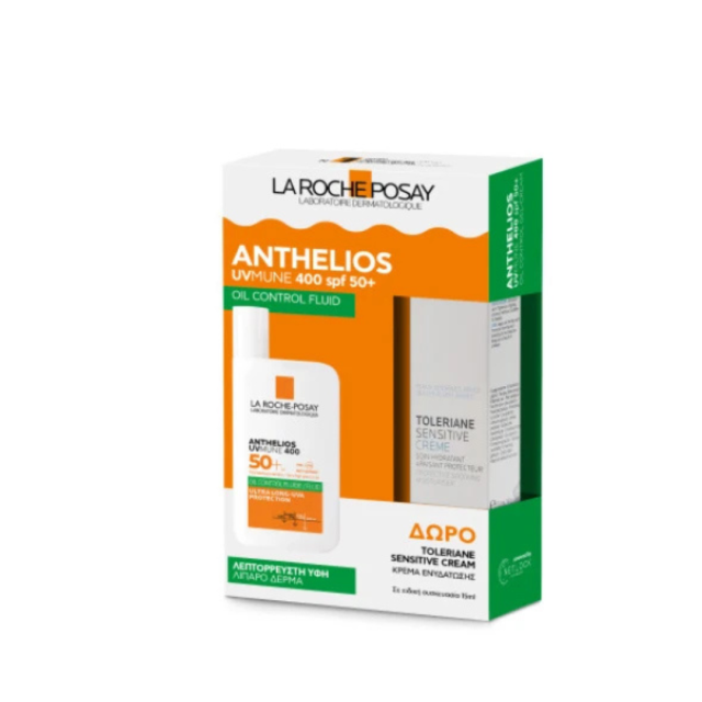 LA ROCHE POSAY - Promo Anthelios Uvmune 400 Oil Control Fluid SPF50+ 50ml & Δώρο Toleriane Sensitive Cream Κρέμα Ενυδάτωσης 15ml