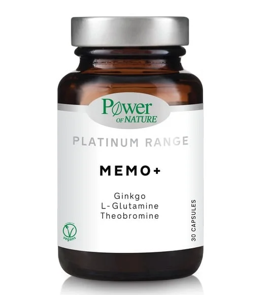 POWER HEALTH - Platinum Range MEMO+ Ginkgo  L-Glutamine - Theobromine 30 Κάψουλες