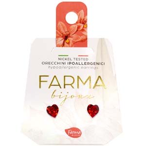 FARMA BIJOUX - Υποαλλεργικά Σκουλαρίκια Καρδιές Κόκκινες 5mm (BE30C13) 1 Ζευγάρι