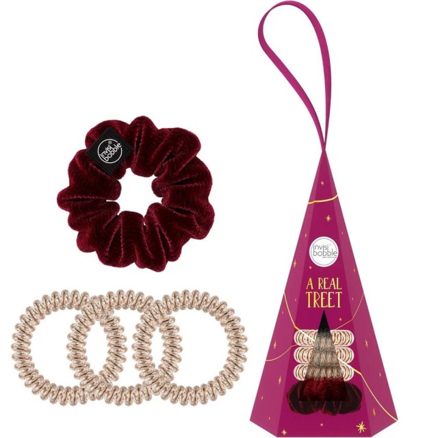 INVISIBOBBLE - Xmas Tree Set Original Time to Shine Bronze me Pretty 3τμχ & Sprunchie Hairlovetech 1τμχ