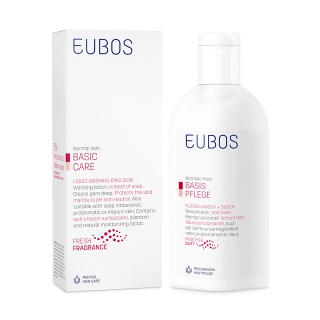 EUBOS - Liquid Red Washing Emulsion - Υγρό Καθαρισμού Προσώπου Σώματος 200ml