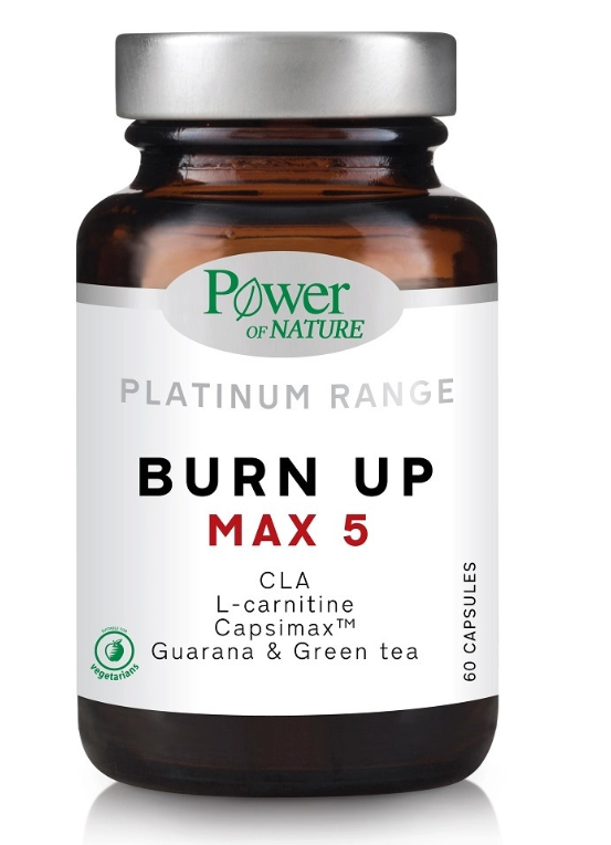 POWER HEALTH - Platinum Range Burn Up Max-5 Συμπλήρωμα Διατροφής με Ταρταρική L-Καρνιτίνη 60 Κάψουλες