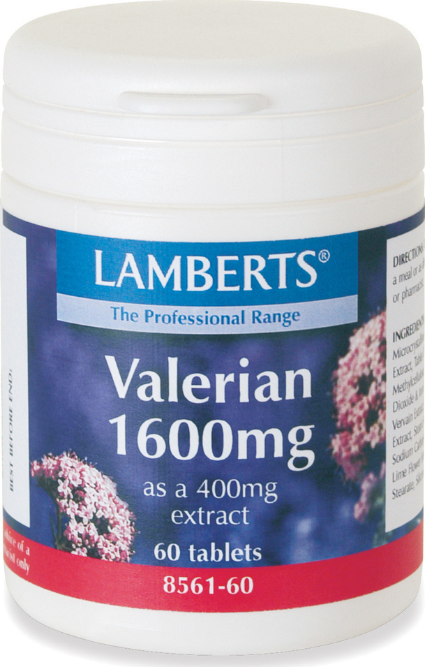 LAMBERTS - Valerian 1600mg Συμπλήρωμα Βαλεριάνας Για Τον Ύπνο 60 Ταμπλέτες