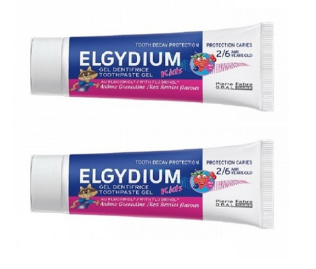 ELGYDIUM - Promo Kids Παιδική Οδοντόπαστα με γεύση Κόκκινα Φρούτα Duo Pack -50% Στο 2ο Προϊόν 2x50ml
