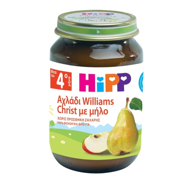HIPP - Γεύμα με Αχλάδι Williams Christ με Μήλο Βιολογικής Καλλιέργειας 190gr