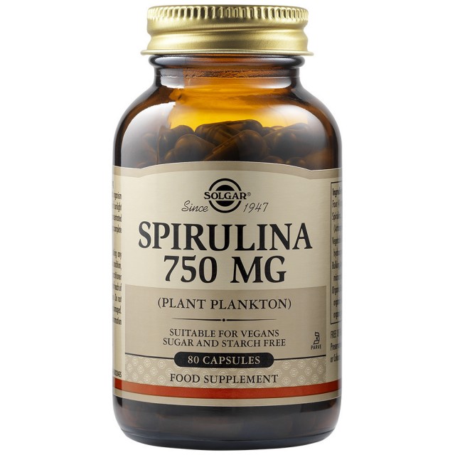 SOLGAR - Spirulina 750mg 80 capsules