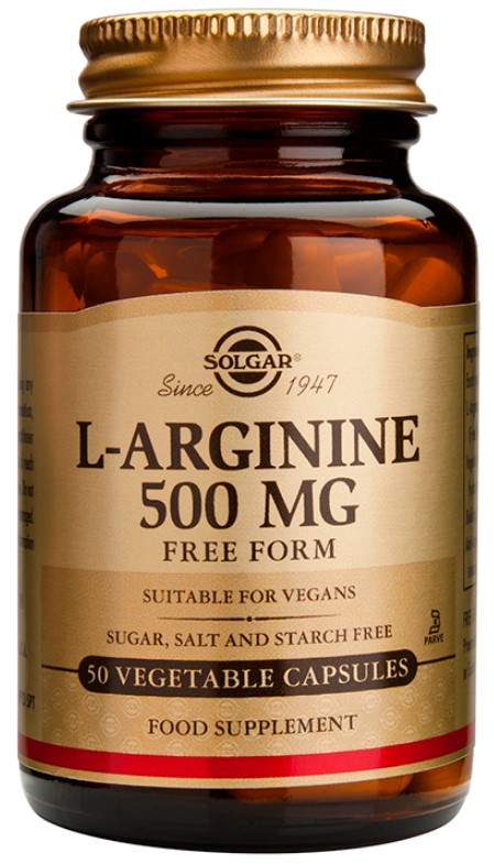 SOLGAR - L-Arginine 500mg 50 Φυτικές Κάψουλες