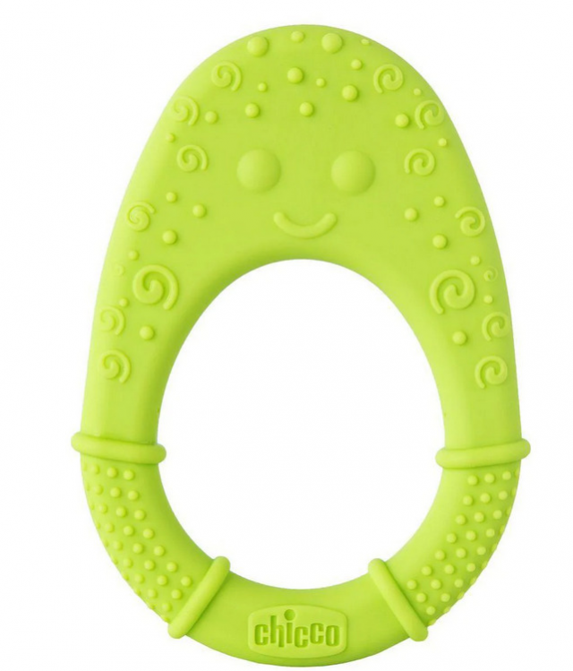 CHICCO - Silicone Teether, Κρίκος Οδοντοφυΐας Σιλικόνης 2Μ+, Πράσινος - 1τμχ