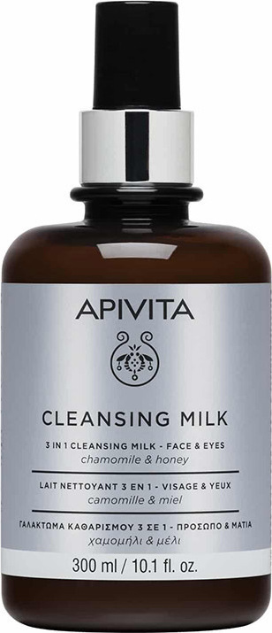 APIVITA - Mini 3 In 1 Cleansing Milk Face Eyes With Chamomile - Honey Γαλάκτωμα Καθαρισμού 300ml