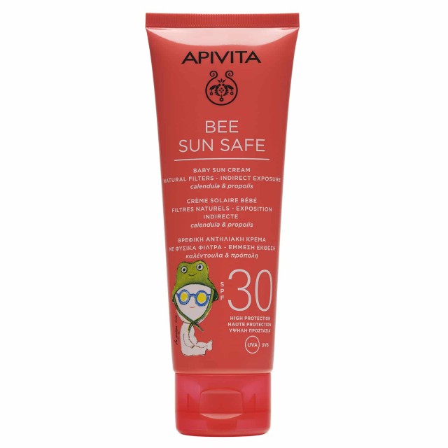 APIVITA - Bee Sun Safe Baby Sun Cream SPF30 Βρεφική Αντηλιακή Κρέμα Υψηλής Προστασίας Με Καλέντουλα και Πρόπολη 100ml