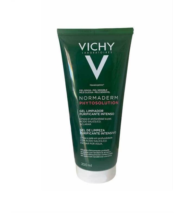 VICHY - Normaderm Phytosolution Purifying Cleansing Gel Καθαρισμού Προσώπου Για Λιπαρές Επιδερμίδες Με Τάση Ακμής 200ml