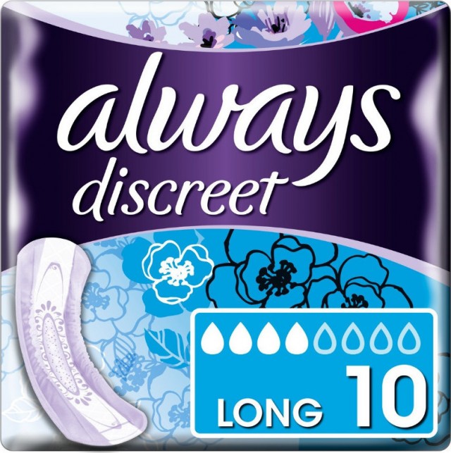 ALWAYS -  Discreet Discreet for Sensitive Bladder Long 10τμχ