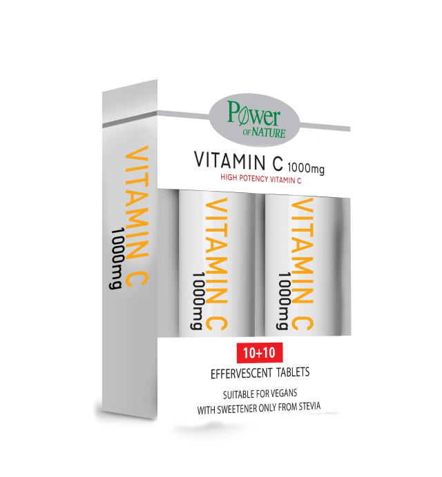 POWER HEALTH - Promo Vitamin C 1000mg + Vitamin C 500mg High Potency Vitamin C Συμπλήρωμα Διατροφής με Υψηλής Ισχύος Βιταμίνη C 20tabs