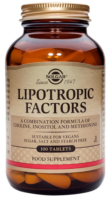 SOLGAR - Lipotropic Factors Συμπλήρωμα Διατροφής για Ενίσχυση του Μεταβολισμού 100 Ταμπλέτες