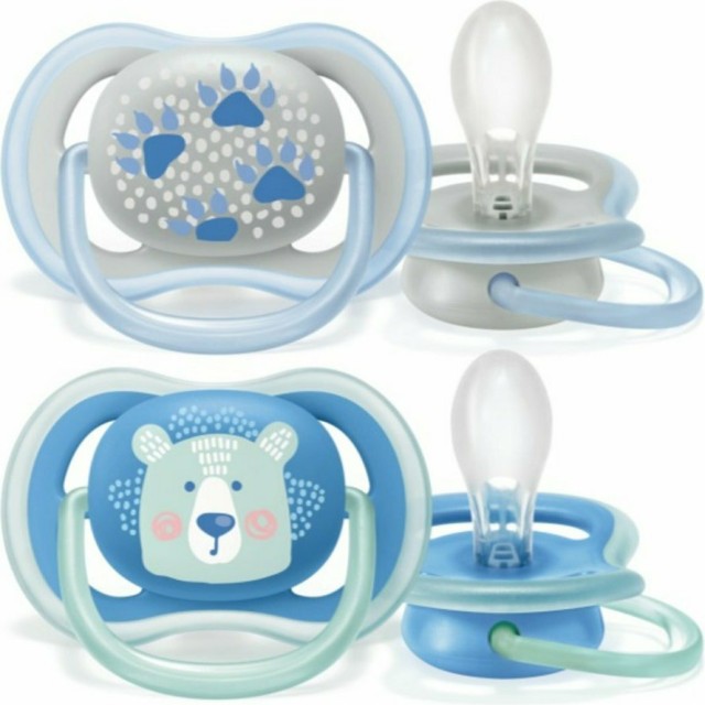 AVENT - Ultra Air Animals Πιπίλα Σιλικόνης 6-18m+ σε Μπλε Χρώμα 2τμχ