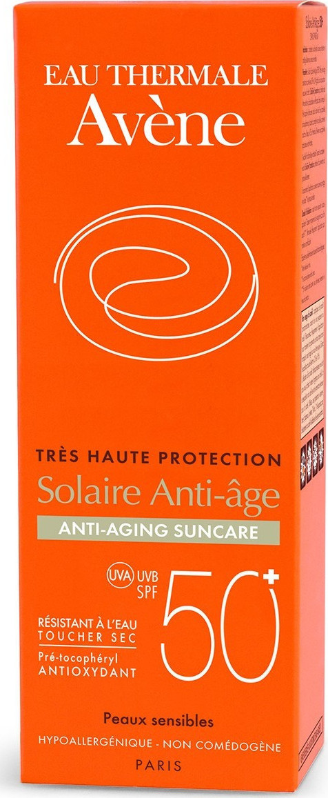 AVENE - Eau Thermale Solaire Anti-age Dry Touch SPF50+ Αντηλιακή Αντιγηραντική Κρέμα Προσώπου, 50ml