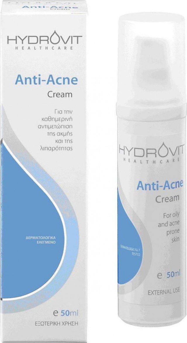 HYDROVIT - Anti-acne Cream, Κρέμα Κατά της Ακμής & Λιπαρότητας, 50ml