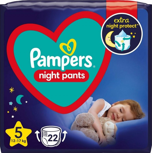 PAMPERS - Night Pants No5 (12kg-17kg) Πάνες-Βρακάκι 22τμχ