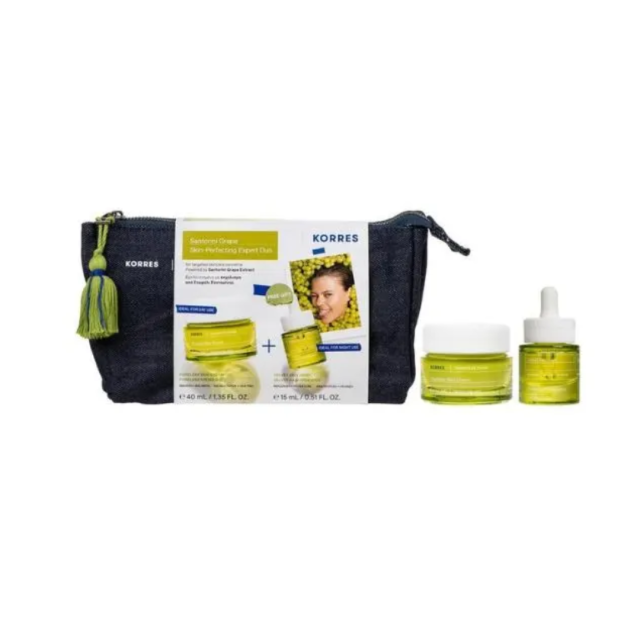 KORRES - Promo Santorini Grape Skin-Perfecting Expert Duo Poreless Skin Cream 40 ml & Δώρο Velvet Skin Drink, Ξηρό Λάδι 15 ml