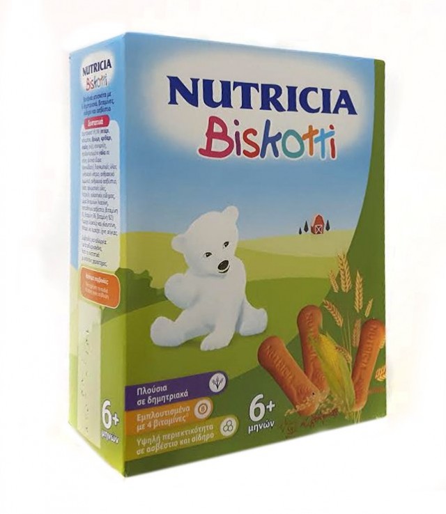 NUTRICIA - Biscotti, Βρεφικά μπισκότα από τον 6ο μήνα, υγιεινά ενδιάμεσα γεύματα σνακ, με 6 δημητριακά 180gr