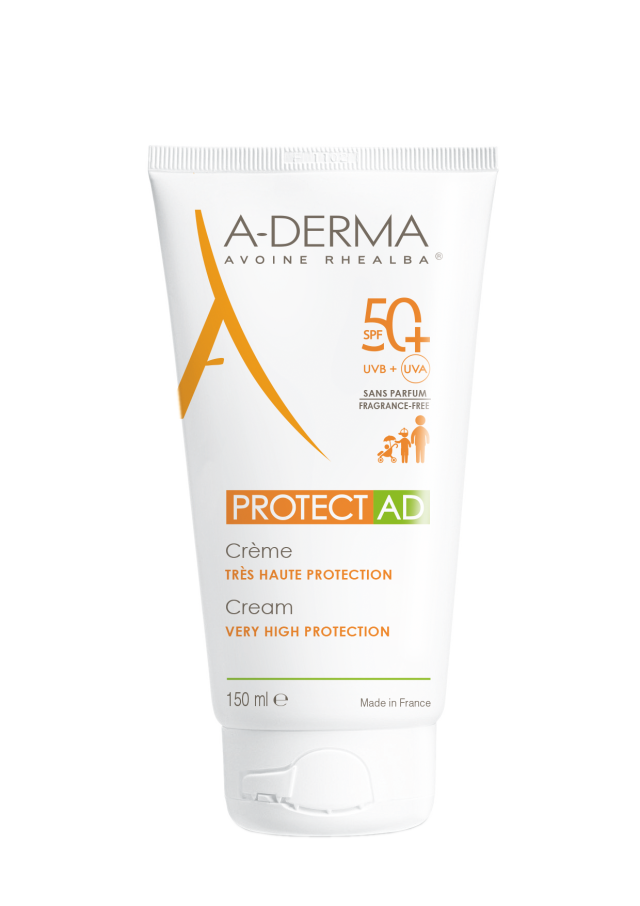 A-DERMA - Protect  AD Creme Tres Haute Protection SPF50+ Αντηλιακή Κρέμα για Πρόσωπο - Σώμα Πολύ Υψηλής Προστασίας για Ατοπικό - Επιρρεπές Δέρμα 150ml