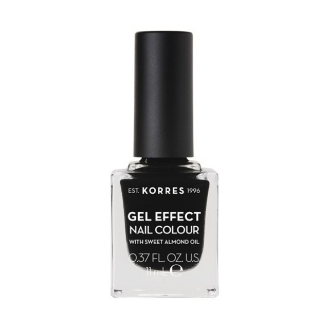 KORRES - Βερνίκι Νυχιών Gel Effect Nail Colour (No100) Black, 11ml