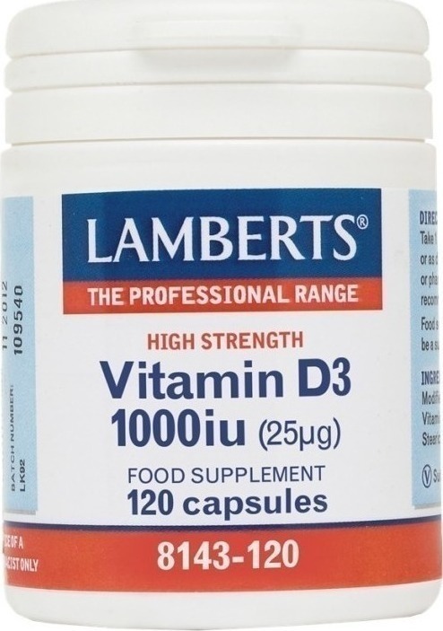 LAMBERTS - Vitamin D3 1000iu/25μg, 120 caps