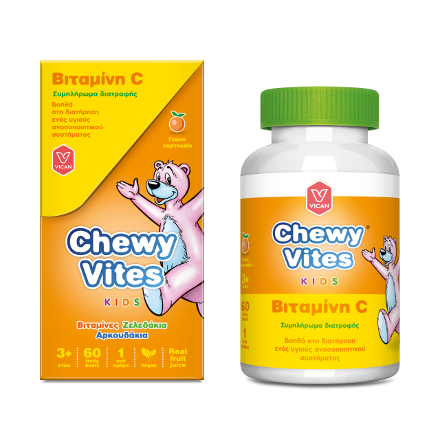 CHEWY VITES -  Kids Βιταμίνη C για Παιδι με Γεύση Πορτοκάλι 60 Ζελεδάκια