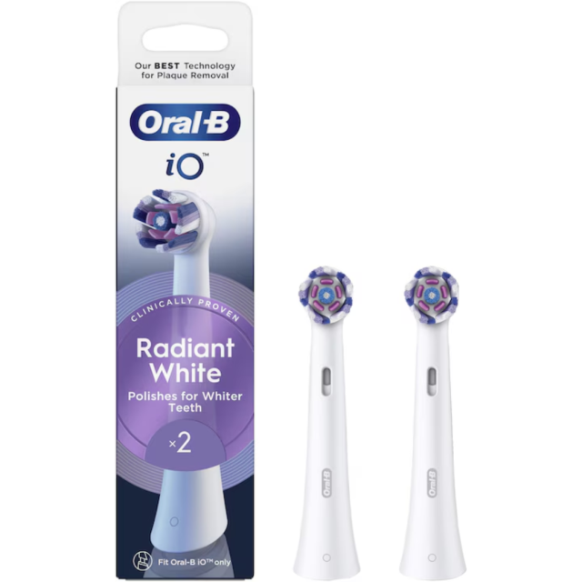 ORAL-B - iO Radiant White Ανταλλακτικές Κεφαλές Ηλεκτρικής Οδοντόβουρτσας Λευκό Χρώμα 2τμχ