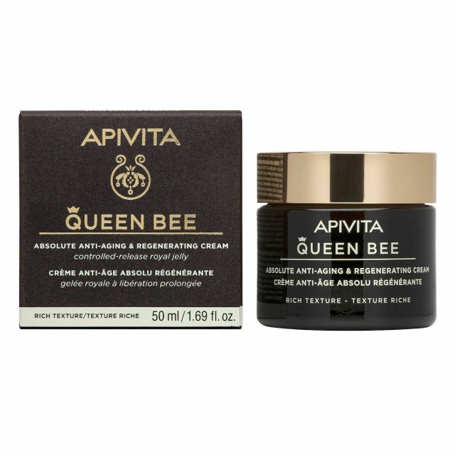 APIVITA - Queen Bee Absolute Anti- Aging & Regenarating Cream Kρέμα Απόλυτης Αντιγήρανσης & Αναγέννησης Πλούσιας Υφής, 50ml