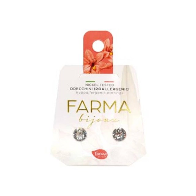 FARMA BIJOUX - Υποαλλεργικά Σκουλαρίκια Κρύσταλλα Στρογγυλά 7,15mm (BE18C01) 1 Ζευγάρι