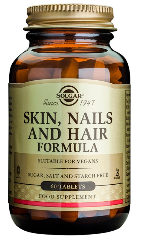 SOLGAR -  Hair Skin Nails Συμπλήρωμα Διατροφής Για Μαλλιά Νύχια Δέρμα 60 Ταμπλέτες