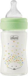 CHICCO - Perfect Easy Γυάλινο Μπιμπερό Κατά των Κολικών με Θηλή Σιλικόνης για 0+ μηνών Σκαντζοχοιράκι 150ml