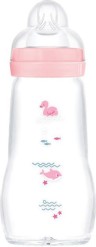 MAM - Feel Good Γυάλινο Μπιμπερό 2m+ Ροζ 260ml