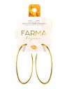 FARMA BIJOUX - Υποαλλεργικά Σκουλαρίκια Κρίκοι Χρυσοί Πλακέ 60mm 1 Ζευγάρι