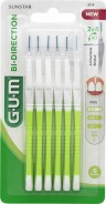 GUM - Bi-Direction Micro Fine 0,7mm Μεσοδόντια Βουρτσάκια Για Την Αφαίρεση Της Πλάκας Πράσινα 6τμχ