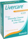 HEATLH AID - Livercare Συμπλήρωμα Διατροφής με Γαϊδουράγκαθο, Αγκινάρα, Κουρκουμάς & Λιποτροπικούς Παράγοντες για Υγιές Συκώτι 60 Ταμπλέτες