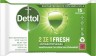 DETTOL - 2 σε 1 Fresh Αντιβακτηριδιακά Μαντηλάκια για Χέρια & Επιφάνειες 15τμχ
