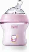 CHICCO - Natural Feeling Πλαστικό Μπιμπερό Κατά των Κολικών με Θηλή Σιλικόνης 150ml για 0+ μηνών Ροζ